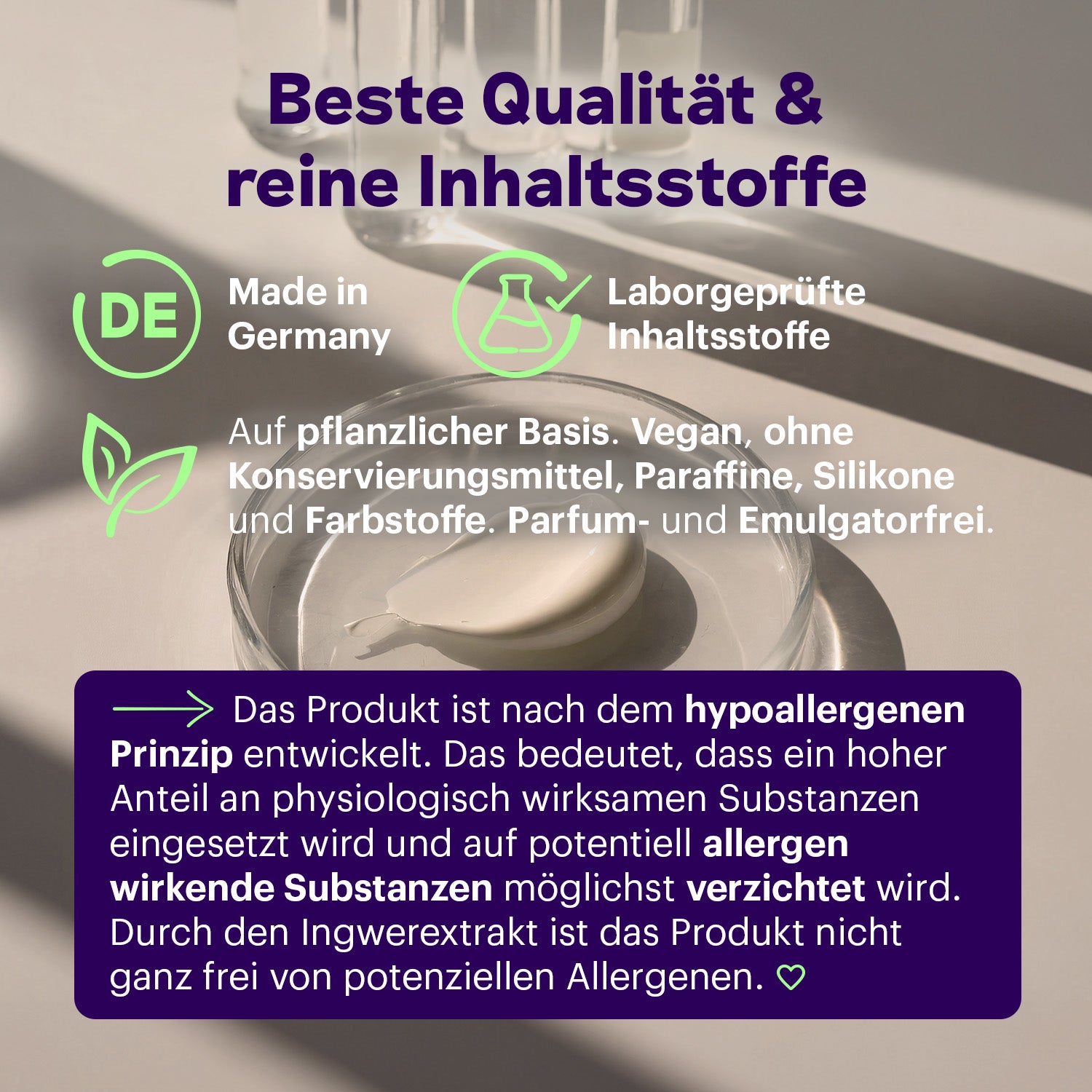 Periodencreme auf pflanzlicher Basis hergestellt in Deutschland.