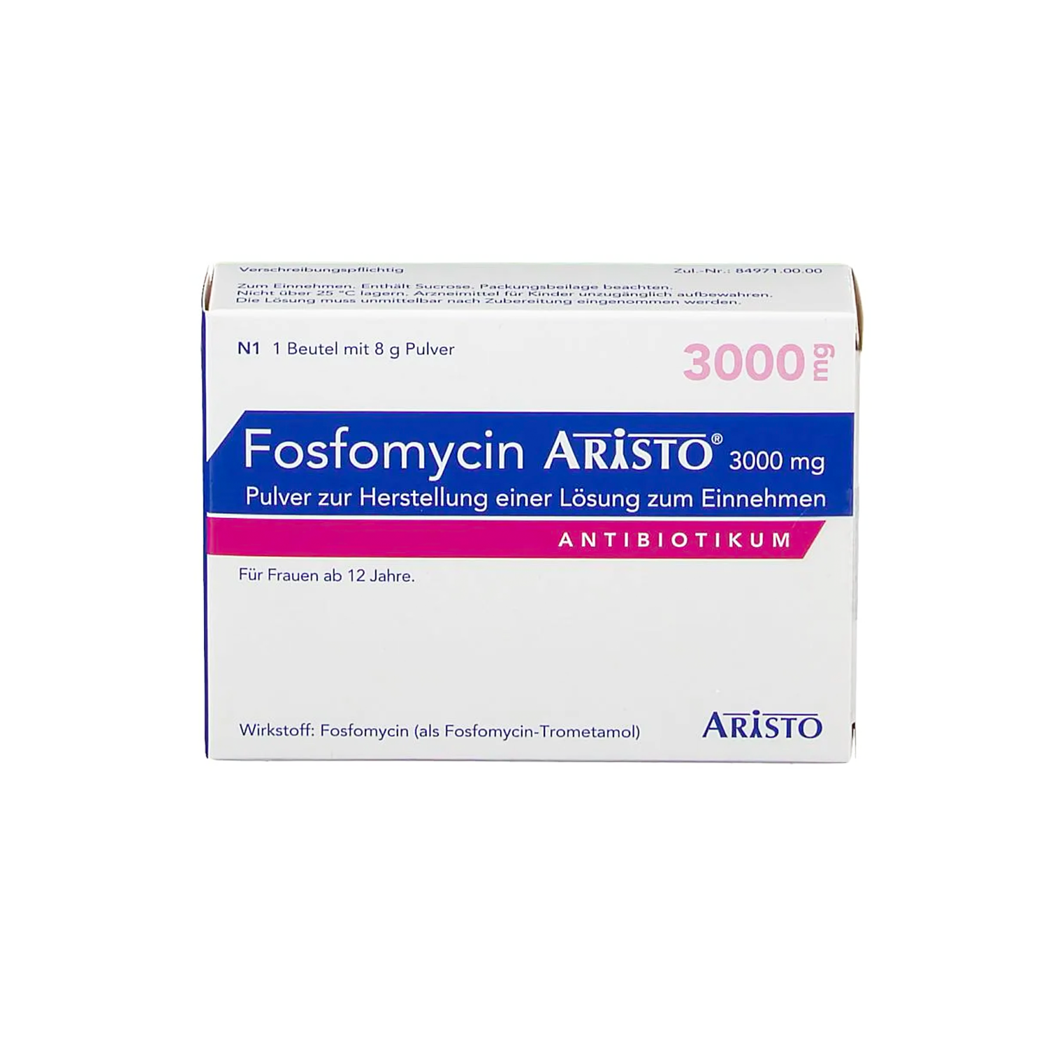 antibiotika aufbewahrung Fosfomycin Aristo® 3000 mg