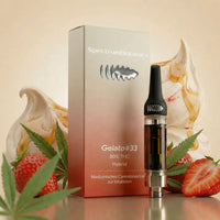 KI-generiertes Bild: SpectrumBotanics Gelato #33 – Verpackung und Kartusche mit Eis